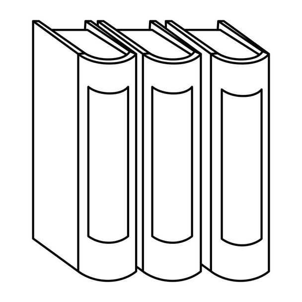 pilha de livros de texto ícone isolado - Vetor, Imagem