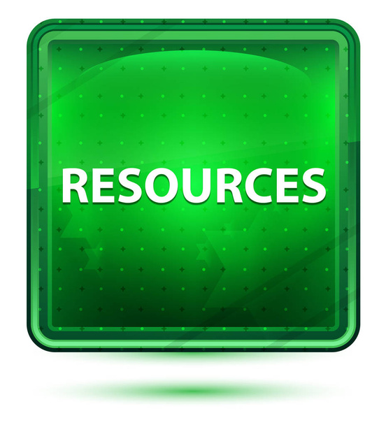 Ресурси неонові світло зелена квадратна кнопка - Фото, зображення