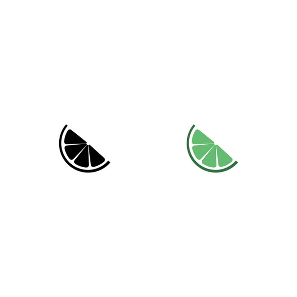 Vektorová ilustrace sada nakrájené citrusové citronové vápno zelené a černé. Pestré citrusy. EPS 10. - Vektor, obrázek