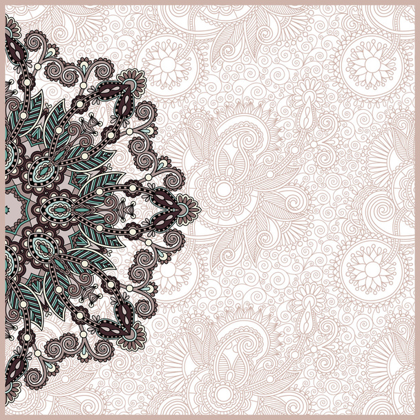 Ornamental circle template with floral background - Vettoriali, immagini