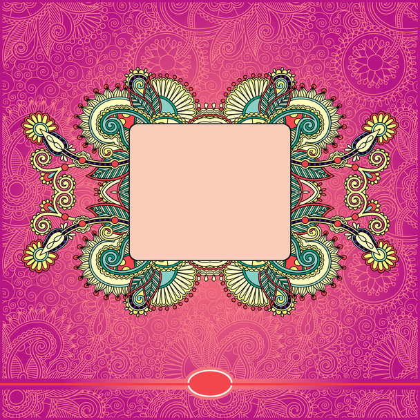 Ornamental floral pattern with place for your greetings, invitations, announcements in flower background - Vetor, Imagem