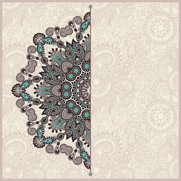 Ornamental template with circle floral background - ベクター画像