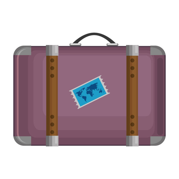suitcase travel isolated icon - Vector, Image