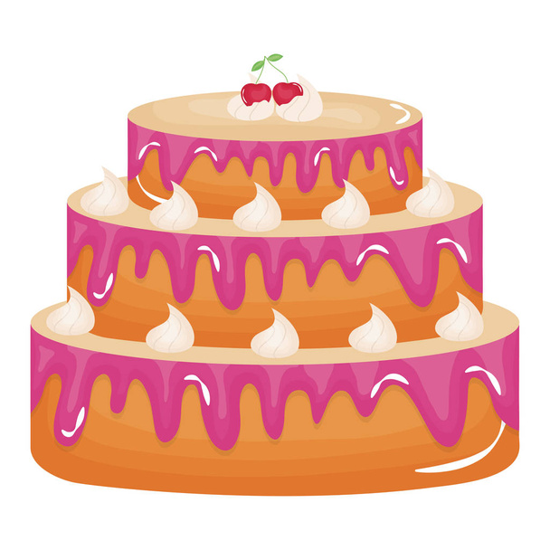 deliziosa torta dolce con ciliegie
 - Vettoriali, immagini