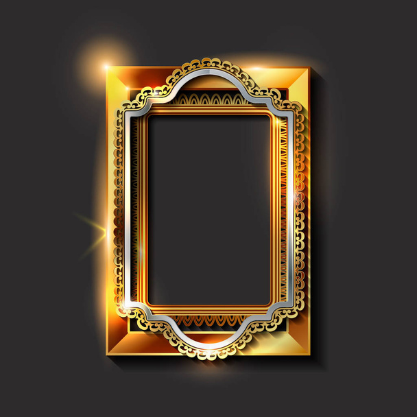 Decorative vintage golden frames and borders - Vector, Image