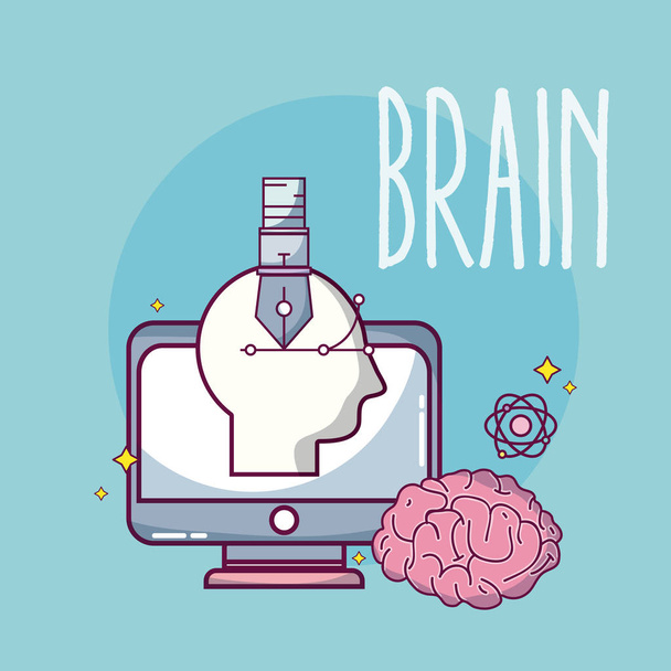 Beyin ve zeka kavramı - Vektör, Görsel