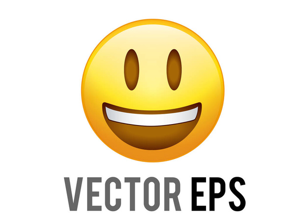 vector gradient yellow smiley face with white teeth icon - Vector, Image