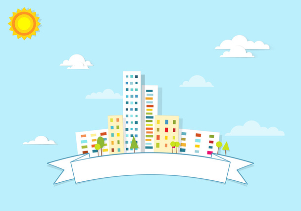 Banner with houses - Vector, Image
