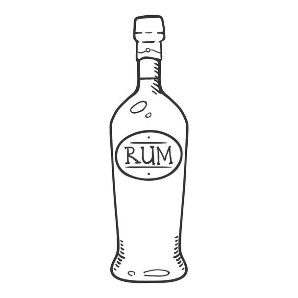 Vektorová kresba-láhev rumu - Vektor, obrázek