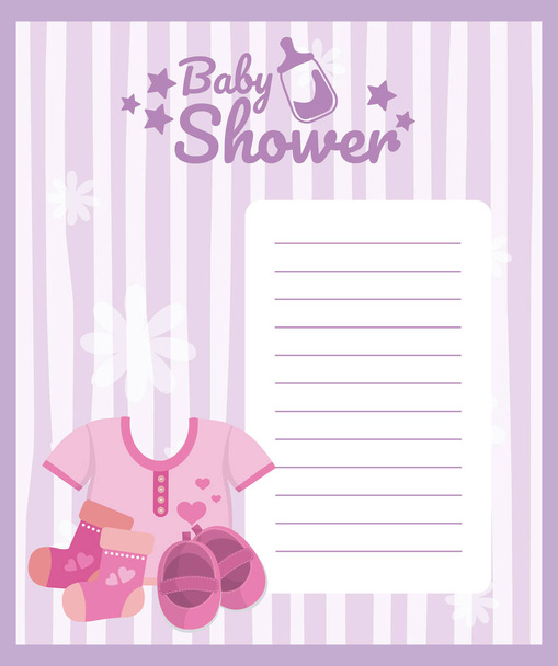 Baby zuhanyzó üres kártya - Vektor, kép