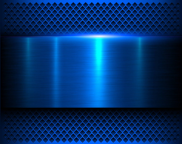 Metallic background blue 3d  - Vector, imagen