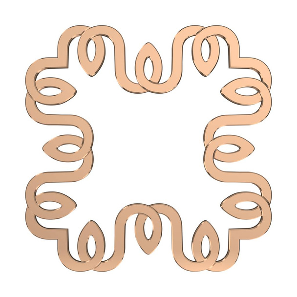 Golden Celtic Knot isolated on white background. Religion symbol. Irish knot. 3D rendering - Photo, Image