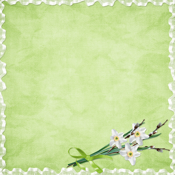 Card for holiday with flower - Foto, Imagen