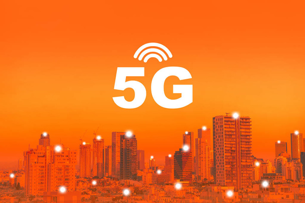5G technology. Connect global wireless devices - Photo, Image