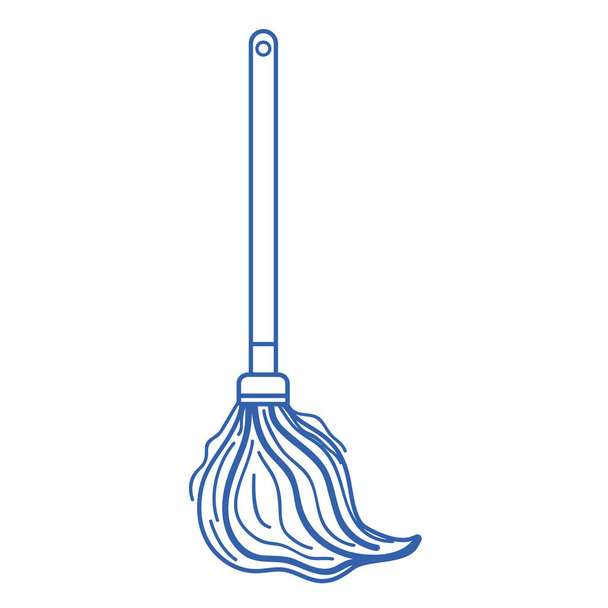 line mop sweep object to clean the house - Vector, Image