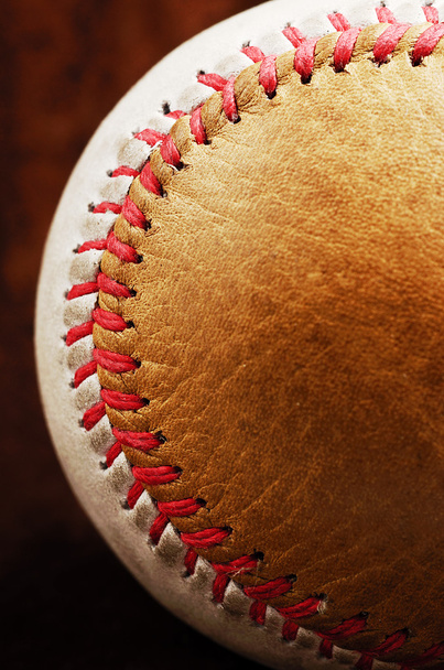 dirty baseball, white and brown, close-up - Photo, Image
