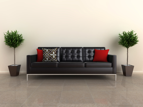 Canapé design avec plantes
 - Photo, image