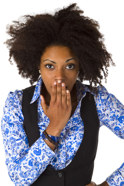 Yawning afro american woman - Photo, Image