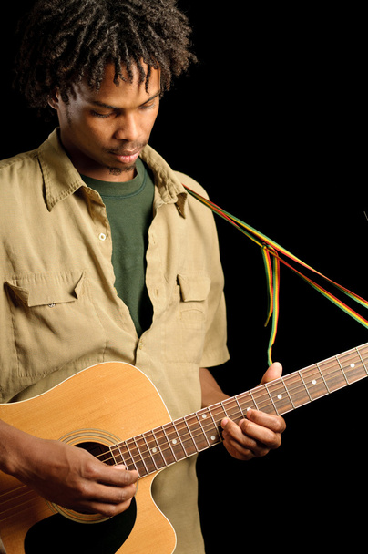 Young Reggae Musician Playing Guitar - Fotoğraf, Görsel