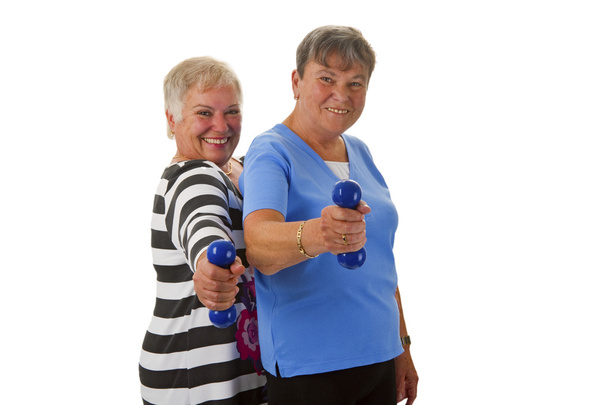 Női időseknek a súlyzó - Fotó, kép