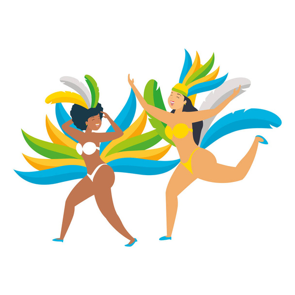 Tänzer im brasilianischen Karneval - Vektor, Bild