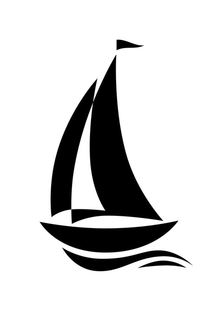 Ícone de veleiro
 - Vetor, Imagem