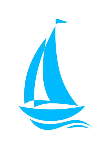 zeilboot pictogram - Vector, afbeelding
