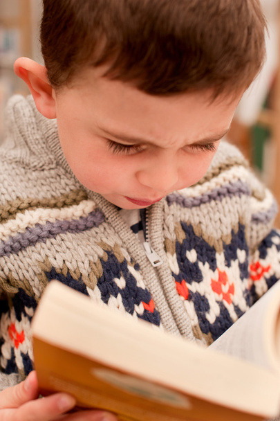 Küçük çocuk kitap okuyor. - Fotoğraf, Görsel