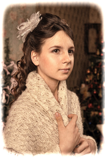 Photo of a pretty girl in vintage style - Foto, imagen