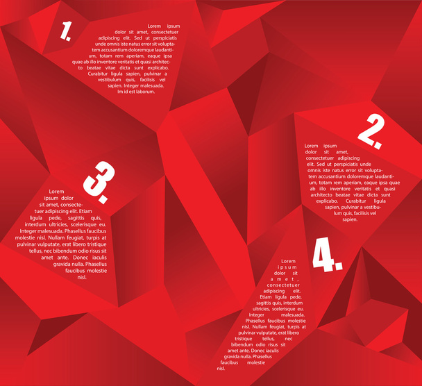 Vector abstract red background for four texts - Vector, Image