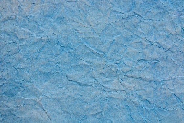 blau geknittert Pastellpapier Hintergrund Textur  - Foto, Bild
