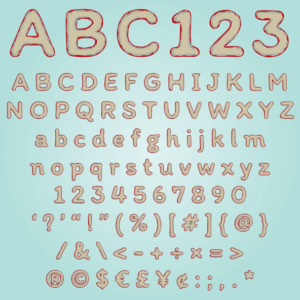 Ρετρό στυλ κόμικ γραμματοσειρά με λατινικό αλφάβητο για vintage pop art - Διάνυσμα, εικόνα