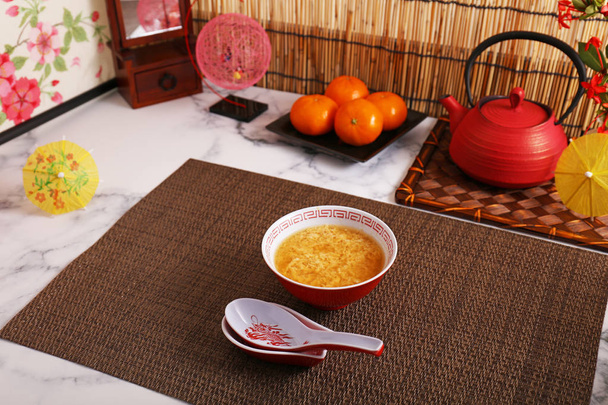 Delicious Chinese egg drop soup - Photo, image