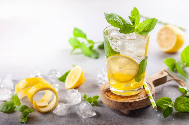 Homemade refreshing summer lemonade . - Photo, image