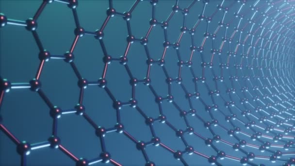 Widok Grafen molekularnej nano struktury technologii - Materiał filmowy, wideo