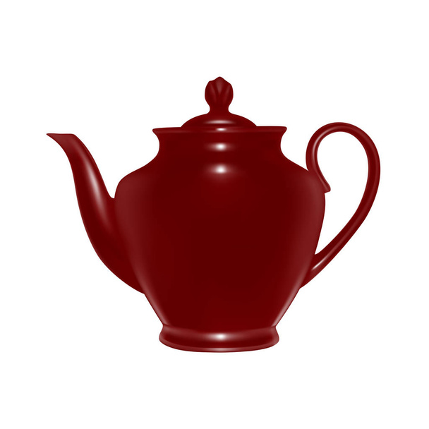 Ceramic teapot in the vector. - ベクター画像