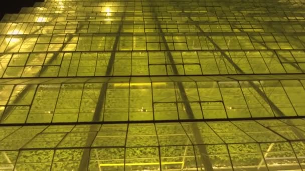 Large industrial greenhouses at night - Footage, Video