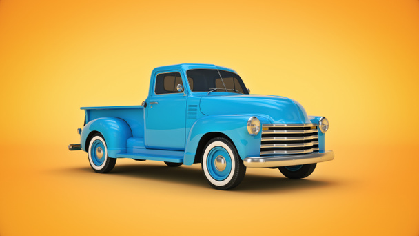 Pickup-Truck. 3D-Darstellung - Foto, Bild