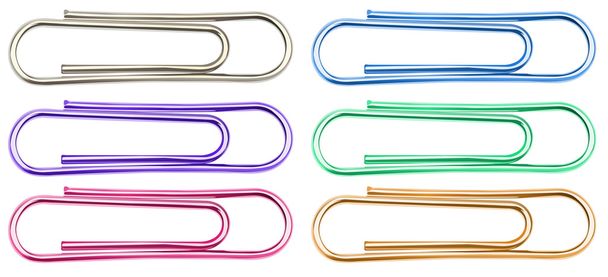 Colorful paper clips - Vector, Image