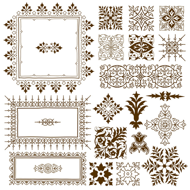 Декоративные элементы дизайна каллиграфического орнамента
 - Вектор,изображение