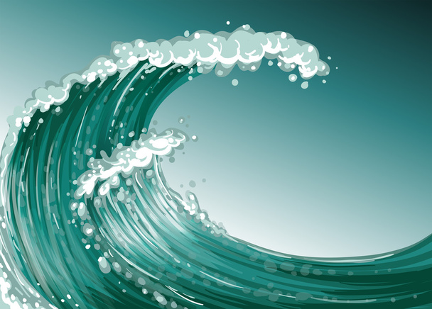 Uma onda alta no mar
 - Vetor, Imagem