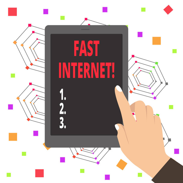Woord schrijven tekst Fast Internet. Bedrijfsconcept voor term voor internetdiensten die sneller is dan het gemiddelde. - Foto, afbeelding