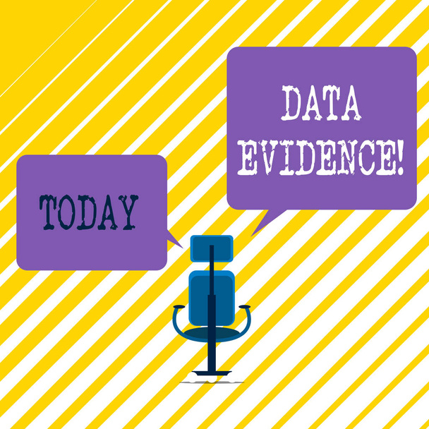 Kirjoitan Data Evidencea. Business valokuva esittelee asiaan ja toimittaa todiste, joka tukee päätelmää
. - Valokuva, kuva