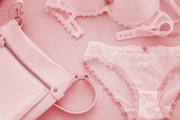 lacy lingerie womens underwear on white background closeup. - Foto, Imagem