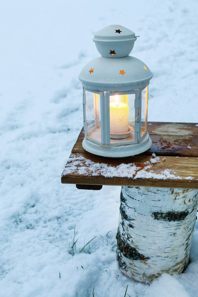 Lantern in winter garden - Photo, Image