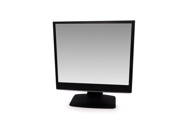 czarny lcd monitor na białym tle - Zdjęcie, obraz