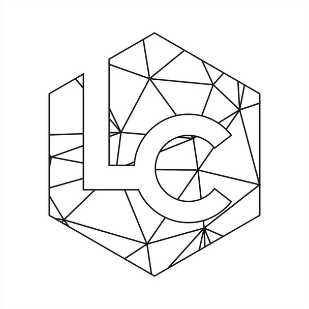 Lc geometrik üçgen blok zincir yazı tipi - Vektör, Görsel