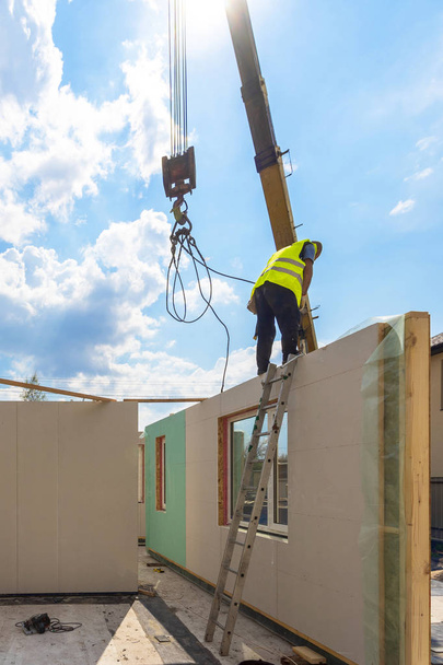 Construction of new and modern modular house - 写真・画像