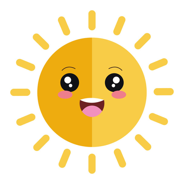 verano sol kawaii carácter
 - Vector, Imagen
