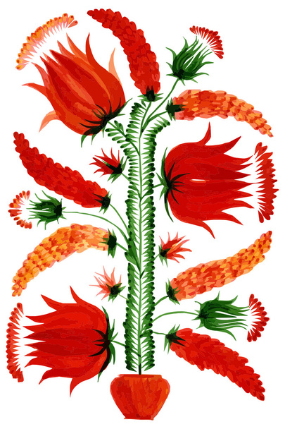 Piros Dekoratív virág - Vektor, kép